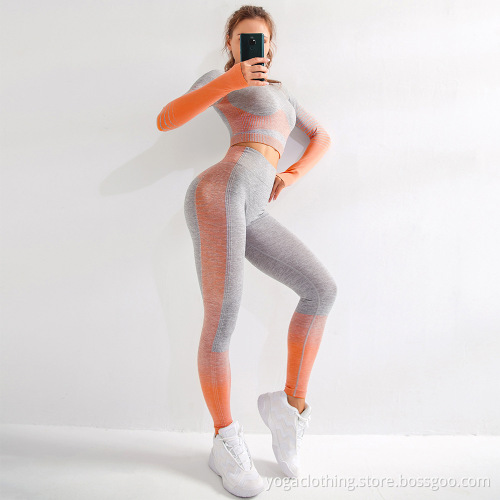 Seamless yoga set  modest workout clothes